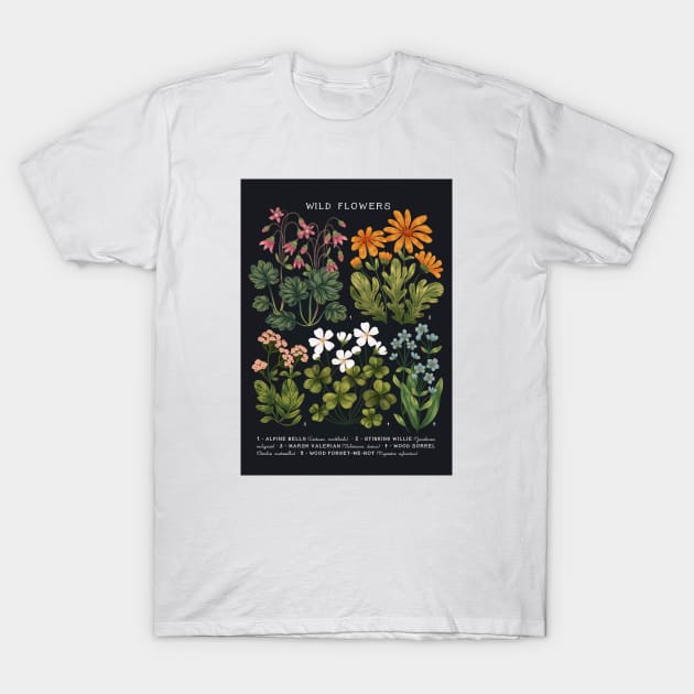 Wild Flowers vol.4 Dark T-Shirt by Iz Ptica